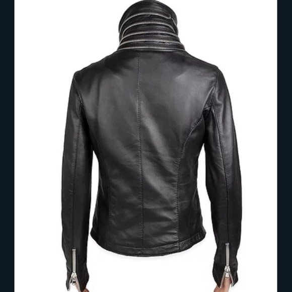 Barone Firenze Genuine Leather Jacket - The Sally Zippy Italian Style (US 4) - Picture 5 of 7